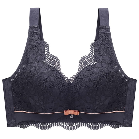 Womens Bra Strapless Bras for Women Women Plus Size Sexy Lace Printing Non-Steel Ring Bowknot Underwear Bra Sexy Underwear for Women High Support Sports Bras for Women Backless Sports Bra