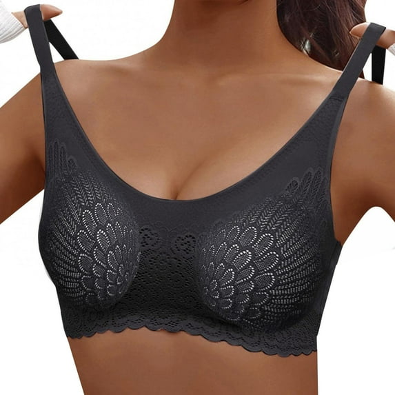Womens Bra No Underwire Clearance Sports Bras for Women High Support Wireless Breathable Liftup Bra Plus Size No Underwire Comfortable Underwear Plus Size Wireless Bras White