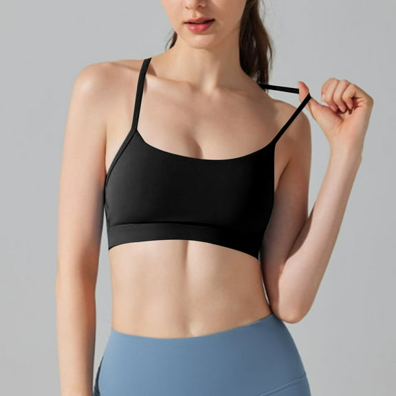 Womens Bra With Breast Pads Slim Shoulder Straps Beautiful Back Round Neck Suspender Comfortable Seamless Bralette Top Everyday Wear