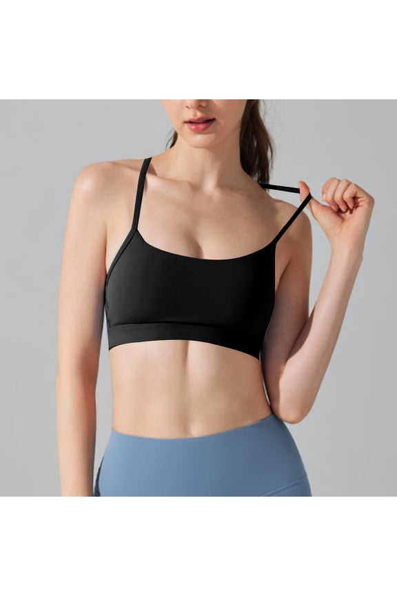 Womens Bra With Breast Pads Slim Shoulder Straps Beautiful Back Round Neck Suspender Comfortable Seamless Bralette Top Everyday Wear