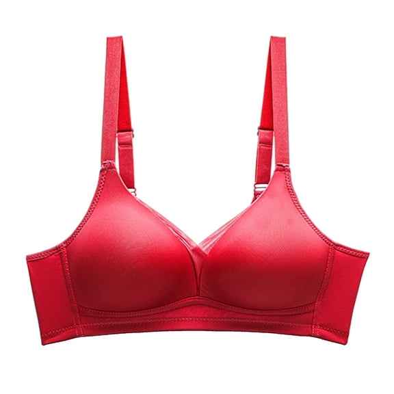Womens Bra Women's Comfortable Non Steel Ring Gathering And Adjusting Honeycomb Breathable Thin Bra Red 40