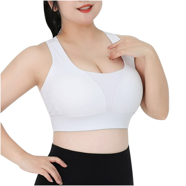 Women's Front Closure Sports Bras with Latex Chest Pad Wireless