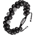 thumbnail image 1 of Womens Bracelet Nature Lava and Onyx Bead Bracelets for Women，Essential Oil Anxiety Bracelet, 1 of 7