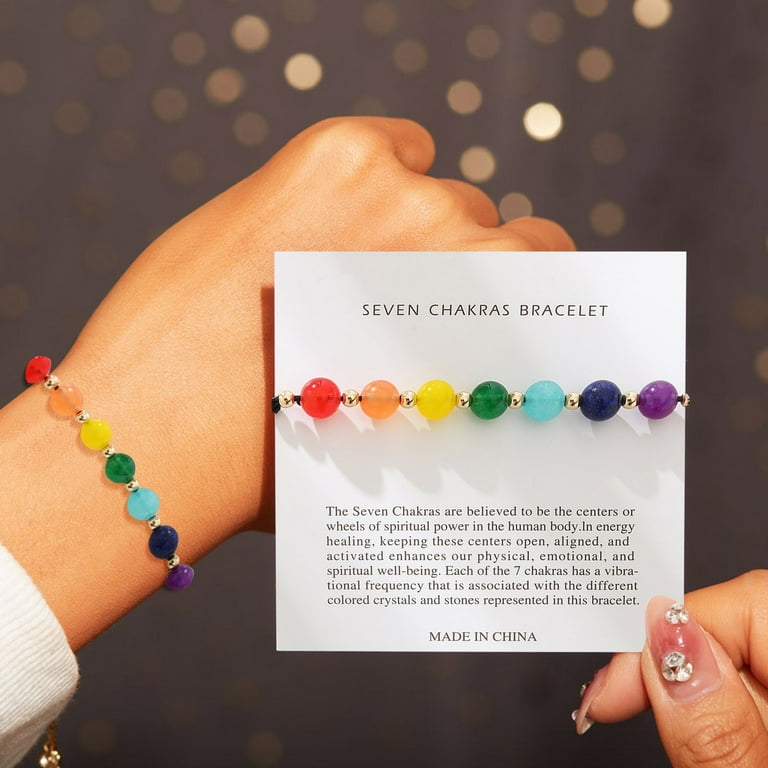 Womens Bracelets 7 Color Stone Beads Rope Bracelet Pull Bracelet Woman Simple Senior Sense Bracelet Jewelry Gift With Card