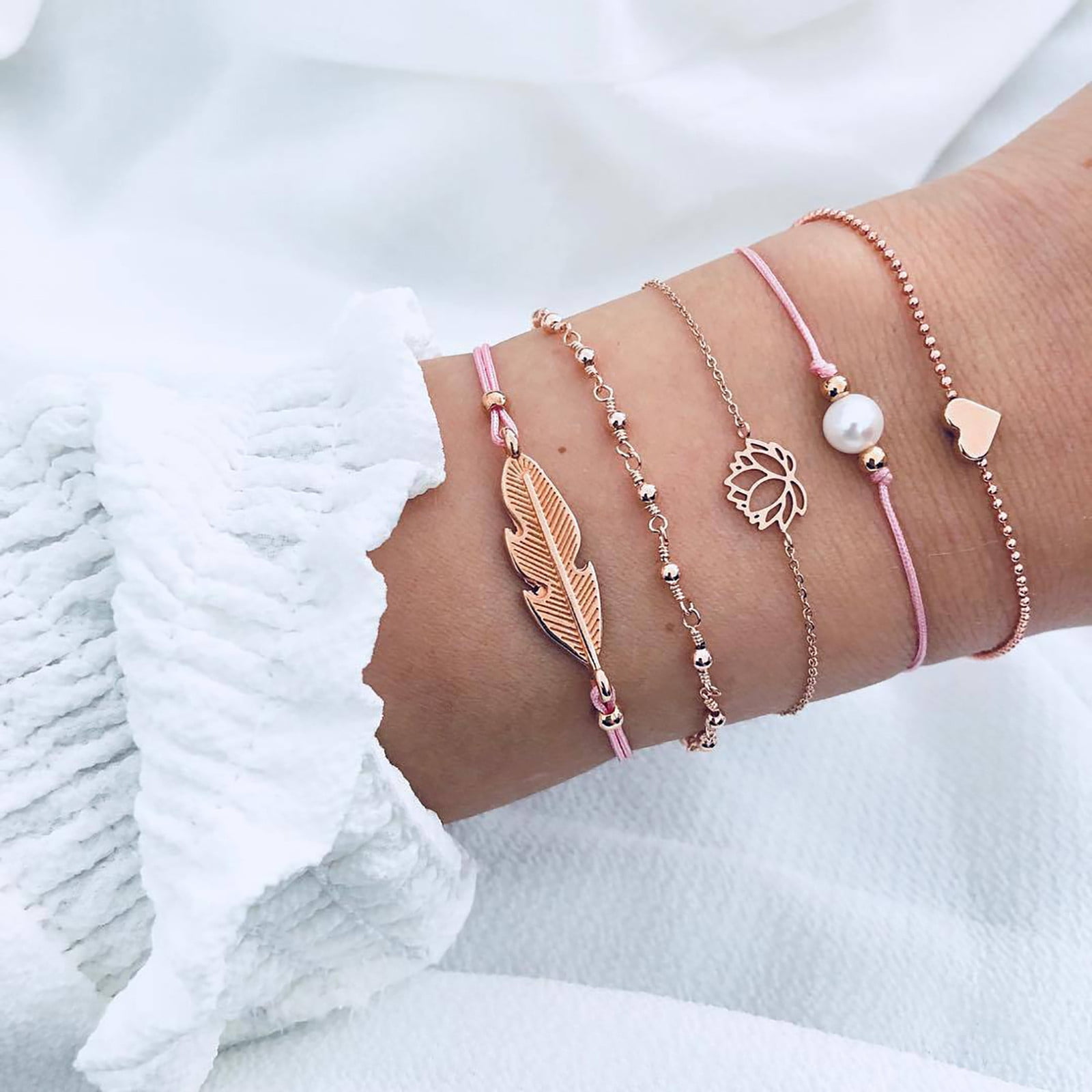 Heart Rudder Arrow Charm Cuff Bracelet For Women Fashion Golden Bangle  Bracelets Set Girl Trendy Western Style Diamonds Jewelry From  Gracezhangsstudio, $2.24 | DHgate.Com