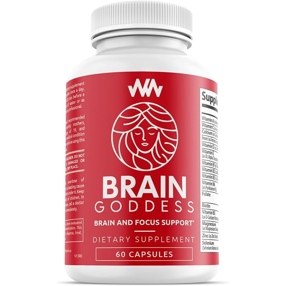 Womens Brain Supplement and Focus Support | Female Specific Memory Booster | Brain Goddess | Enhance Clarity and Concentration | Warped Wellness