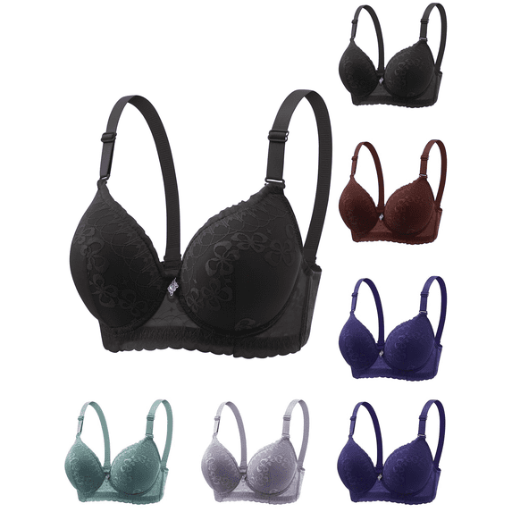 Womens Bras Casual Comfortable Lace Bras for Women Everyday Seamless Bra Full Coverage Push Up Soft Underwear