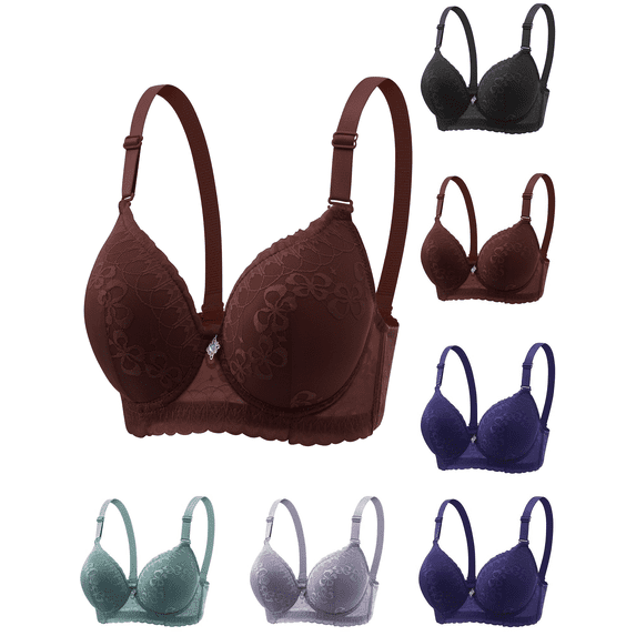 Womens Bras Casual Comfortable Lace Bras for Women Everyday Seamless Bra Full Coverage Push Up Soft Underwear