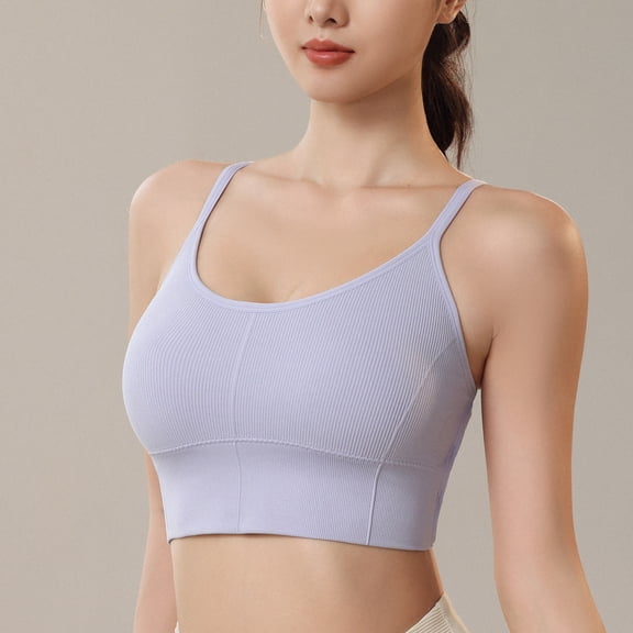 Womens Bras Comfort Oman Bras With String Quick Dry Shockproof Running Fitness Underwear Wireless Bra Purple L