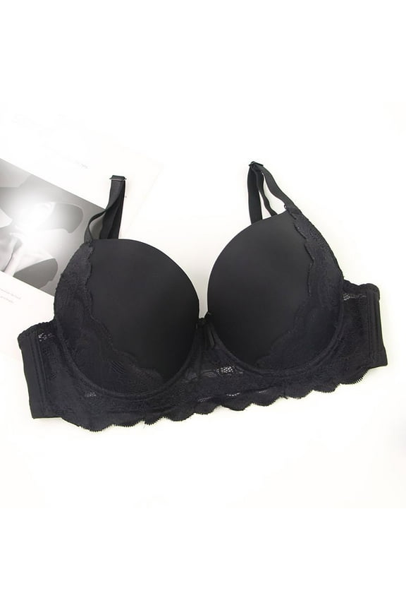 Womens Bras Comfortable C Cup Seamless Bra Push Up Lace Bra Breathable Everyday Solid Color Ligerie S