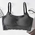 thumbnail image 1 of Womens Bras Comfortable Comfy Solid Color Bras Wire Free Underwear Push Up Bra Everyday Bralettes Thin Straps L, 1 of 5