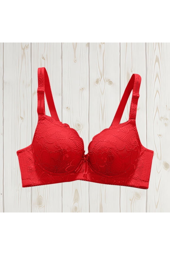 Womens Bras Comfortable Lace Padded Bras Spaghetti Straps Plunge Underwire T Shirt Bombshell Bra Lift Up L