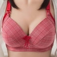 thumbnail image 1 of Womens Bras Comfortable Plaid Adjustable Bra No Wire Underwear Push Up Breathable Daily Bra 38, 1 of 3