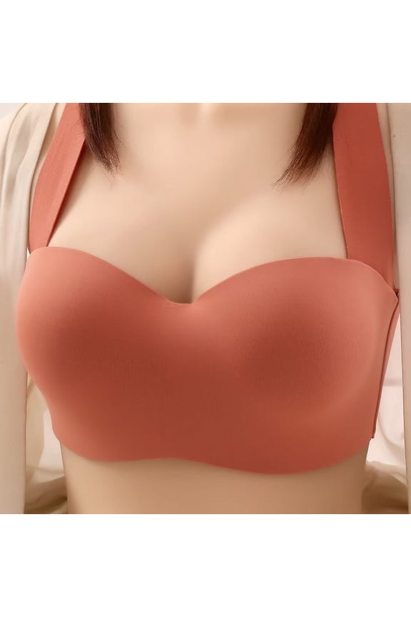 Womens Bras Comfortable Solid Color Bras Wireless Everyday Bra Comfort Push Up Bralettes Wide Stripe 34/75