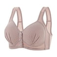 thumbnail image 1 of Womens Bras, Fadeal Bras for Women Full Coverage Front Closure Comfy Bras Plus Size Front Button Wireless Bras Front Closure Bras Grey 40, 1 of 3