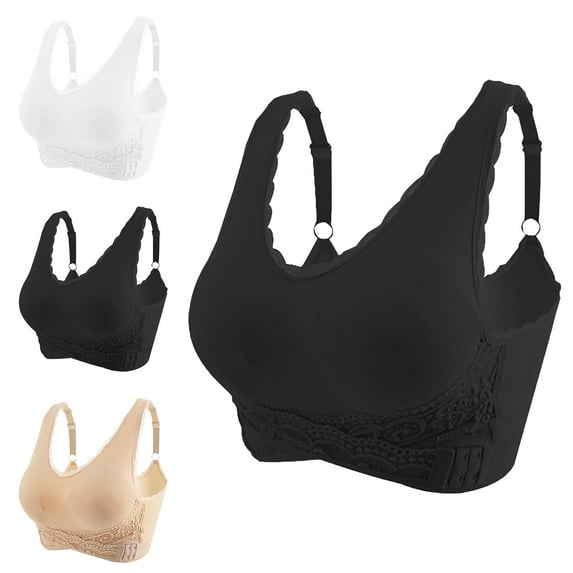 Womens Bras Fashion Women Solid Color Wireless Back Beauty Gathering Chest Cushion Ventilation Yoga Sports Bra Sports Bras for Women Summer Plus Size Bras for Women