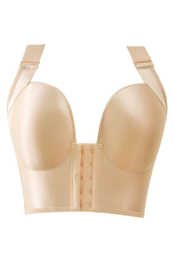 Womens Bras Front Closure Wide Strap Longline Full Coverage Push Up Bra Push Up Bras for Women