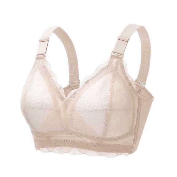 Womens Bras Full Coverage Lace Splice Lightweight Bra for Women No Underwire Push Up Breathable Everyday Tshirt Bra