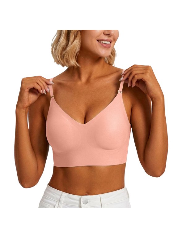 Womens Bras Full Coverage Push Up Custom Bust Shaping Bra Wireless Soft Comfy 2026 Pink M