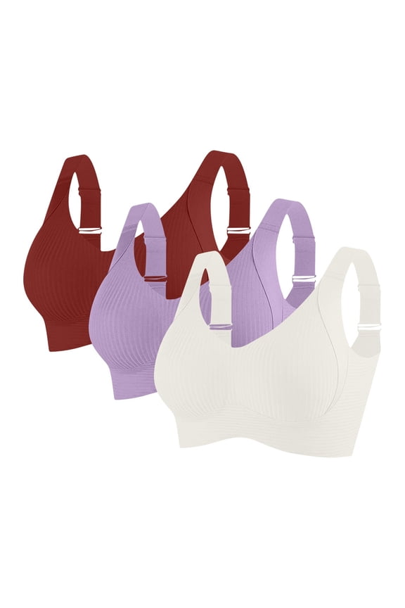 Womens Bras Full Coverage Seamless Bras Wireless Comfortable Free Bras Body-shaping Supportive Bras Comfy Daily Essentials Everyday Underwear Gym Workout Yoga Bras