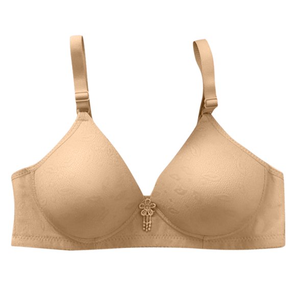 Womens Bras, Hugcore High Support Bras for Women Adjustable Strap Full Coverage Up Bras Comfortable No Underwire Wireless Bras Bras for Women No Underwire Light Yellow XL