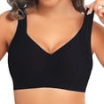 thumbnail image 1 of Womens Bras JIANLAI Full Coverage Compression Mastectomy Wireless Bra with Adjustable Straps Black, 1 of 4