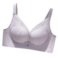 thumbnail image 1 of Womens Bras No Underwire Full Support Floral Lace Seamless Full Coverage Push Up No Underwire Soft Everyday Bra,Purple 1,34 C, 1 of 4