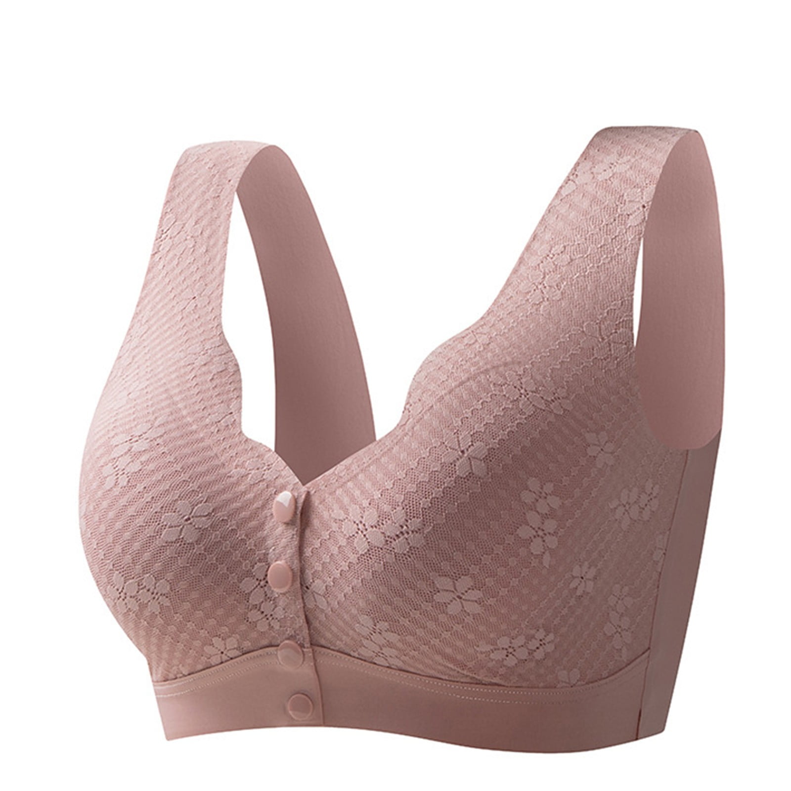 Womens Bras No Underwire Full Support Push Up Bra Ladies Bras Front Fastening for Older Lady