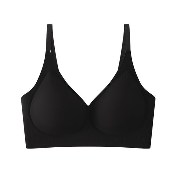 Womens Bras No Underwire Full Support Solid Color Seamless Full Coverage Push Up No Underwire Soft Everyday Bra,Black 3,40 C