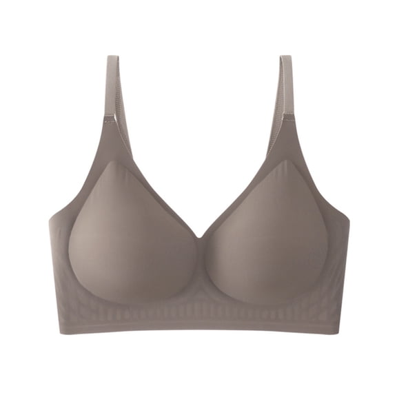 Womens Bras No Underwire Full Support Solid Color Seamless Full Coverage Push Up No Underwire Soft Everyday Bra,Coffee 2,36 B
