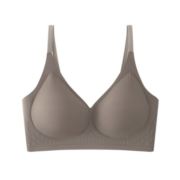 Womens Bras No Underwire Full Support Solid Color Seamless Full Coverage Push Up No Underwire Soft Everyday Bra,Coffee 2,36 B