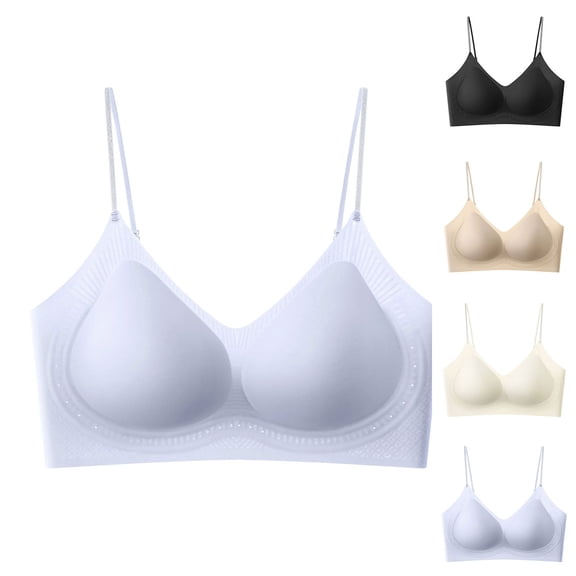 Womens Bras No Underwire Sport Bra for Women & Girls Seamless Push Up Slim Pullover Padded Breathable Bralettes