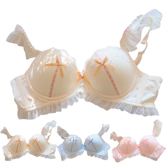 Womens Bras Pure Desire Candy Color Bra Wireless Small Bust Push Up Blue 32