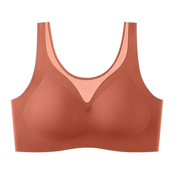 Womens Bras Push Up Front Side Buckle Lace Edge Without Steel Ring Movement Seamless Yoga Cotton Bras Women Red L