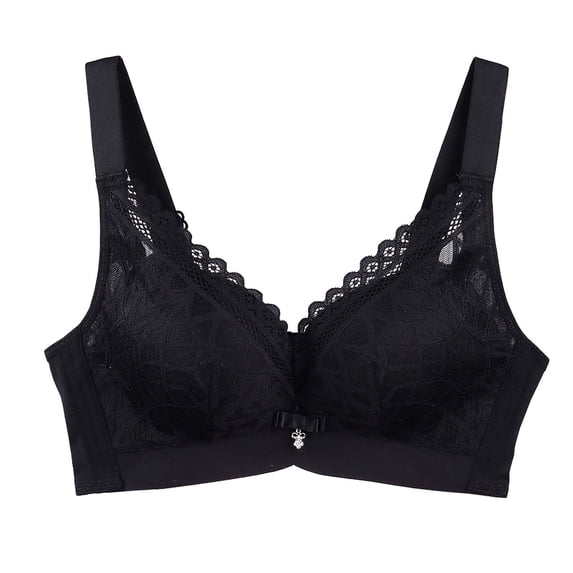 Womens Bras Push up Padded Bra Feature V-Neck Full-Figure Bra Style W-1168 Black M