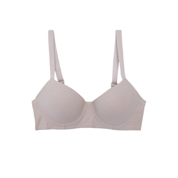 Womens Bras Seamless V-neck Sexy Lithe Breathable Dry Chest Pad Underwear Bras for Women Gray S