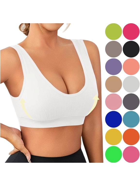 Womens Bras Sports Seamless Wireless Soft Support Bra Wirefree Yoga Bra for Women