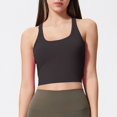 thumbnail image 1 of Womens Bras Thin Shoulder Strap Shock-absorbing Running Fitness Bra Beautiful Back Sexy Yoga Gathering Sports Bra Wireless Bra Black 2XL, 1 of 4