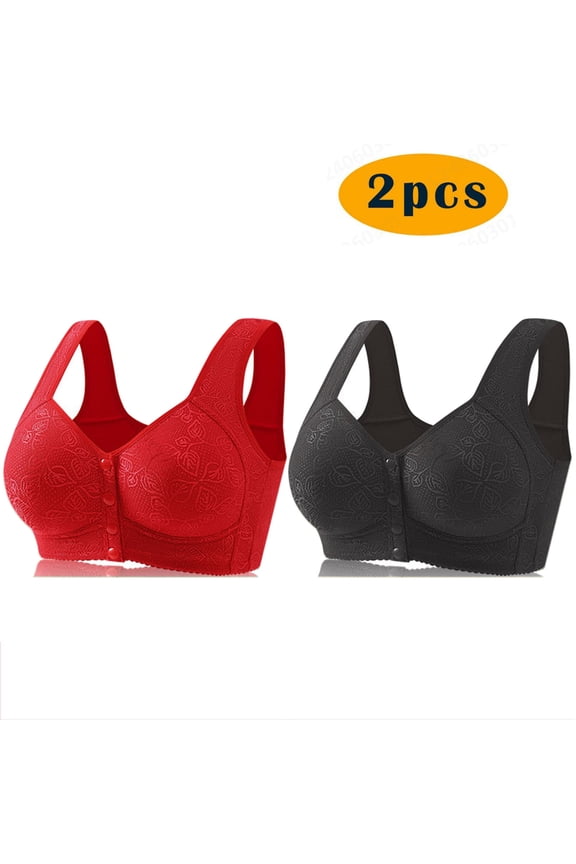 Womens Bras No Underwire Wireless Seamless Bra Woman's Fashion Comfortable Breastplate Lace Breathable Bra Underwear No Rims ,Red,3XL
