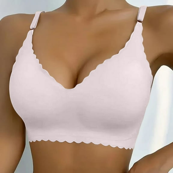 Womens Bras Wireless Seamless Soft Deep V-petal No Underwire Bras for Women Front Closure Yoga Sports Comfelie Bras for Women