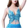 thumbnail image 1 of Womens Bras Woman's Solid Color Sequin Strap Adjustment Chest Cushion Dance Costume Bras Plus Size Bras for Women Full Coverage Sport Everyday Bra, 1 of 3