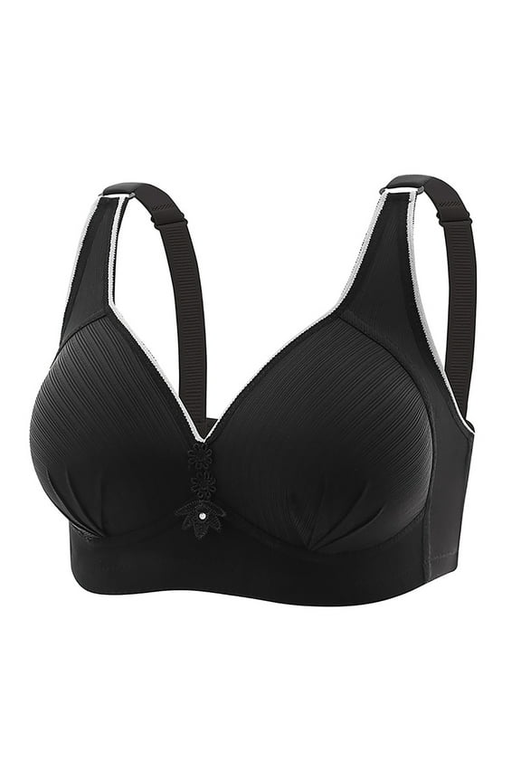 Womens Bras Women Bras Everyday Bras Wireless Bras Woman's Embroidered Glossy Comfortable Breathable Bra Underwear No Rims