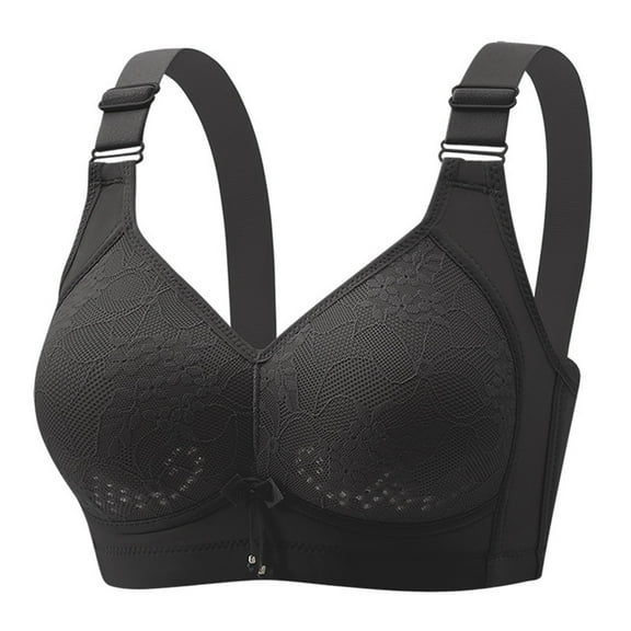Womens Bras Women Casual Adjustable Breathable Top Bra Underwear Without Steel Ring Gathering And Adjusting Bra Black 42