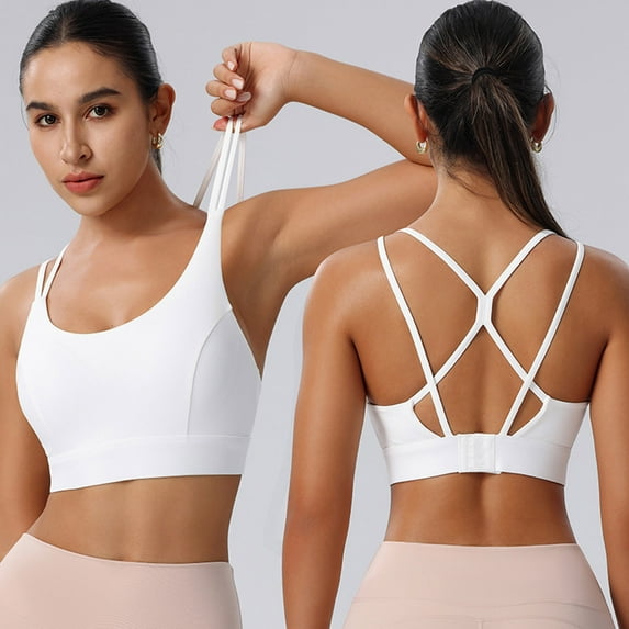 Womens Bras Women Plus Size Solid Color Back Sports Bra Fitness Clothes Running Drying Yoga Underwear Sports Bras for Women Summer Plus Size Bras for Women