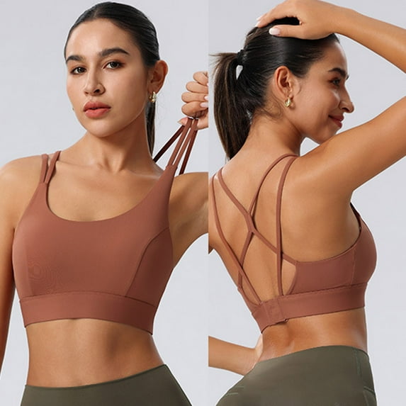Womens Bras Women Plus Size Solid Color Back Sports Bra Fitness Clothes Running Drying Yoga Underwear Sports Bras for Women Summer Plus Size Bras for Women