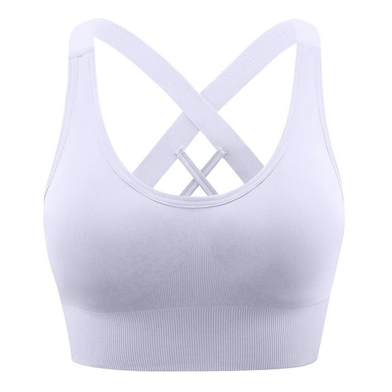 Womens Bras Women's Fashion New Solid Color Back Beauty Sports Bra Thin Belt Shockproof Underwear Sports Bras for Women Summer Plus Size Bras for Women