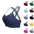 thumbnail image 1 of Womens Bras Women's Fashion Solid Color Sports Bra Thin Belt Shockproof Underwear Sports Plus Size Bras for Women Full Coverage Sport Everyday Bra, 1 of 6