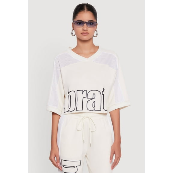 Womens Brat Graphic Jersey Top