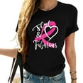 thumbnail image 1 of Womens Breast Cancer Awareness Flat & Fabulous Pink Ribbon Heart Raglan Baseball T Shirt Black 2X-Large, 1 of 5