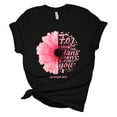 thumbnail image 1 of Womens Breast Cancer Awareness Flower For I Know the Plans I Have for You Jeremiah 29:11 Short Sleeve T-shirt-Black-large, 1 of 1
